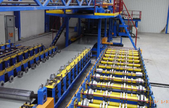 Wall Roof Panel Roll Forming PU Sandwich Panel Line